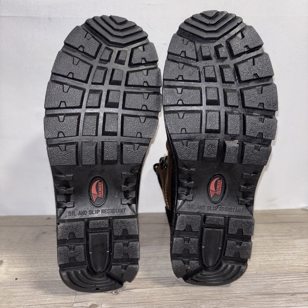 Men's 7 EE Avenger Brown Ankle Waterproof Work Boot Steel ToeA8225 Builder ST - Picture 8 of 12